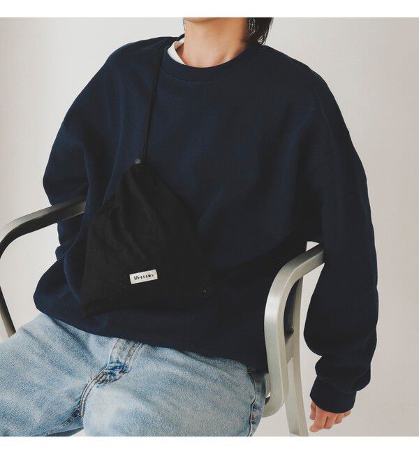 BEAMS「パンチング ドローストリング バッグ」|ポーチ|BLACK