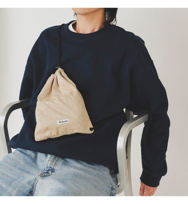 BEAMS「パンチング ドローストリング バッグ」|ポーチ|BEIGE