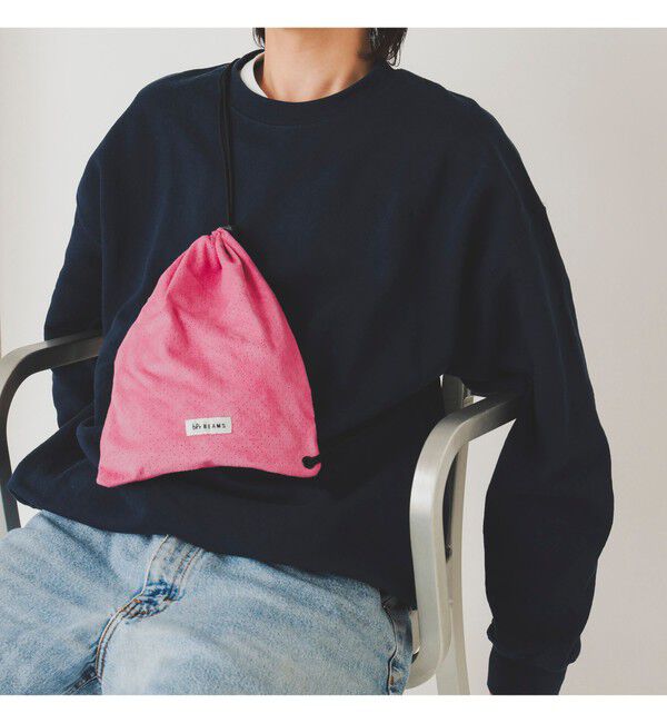BEAMS「パンチング ドローストリング バッグ」|ポーチ|PINK
