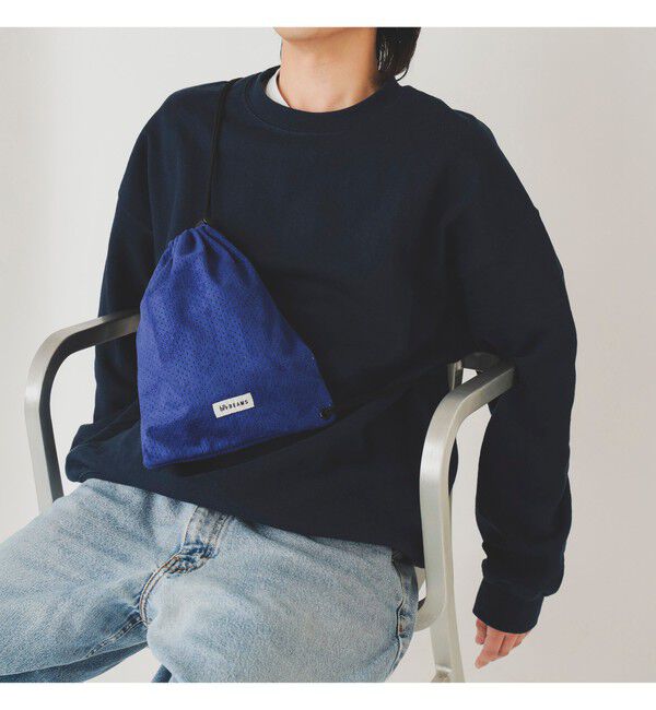 BEAMS「パンチング ドローストリング バッグ」|ポーチ|BLUE