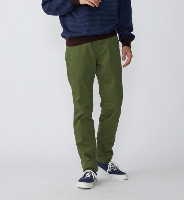 SHIPS「SHIPS:〈抗菌加工〉japan quality カラー テーパード スリム チノパンツ」|チノ|オリーブ