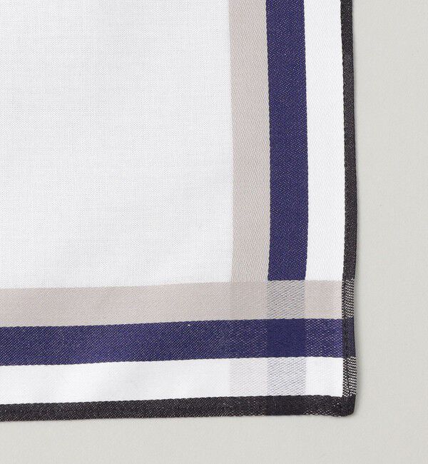 SHIPS「GRAZIINA:ホワイト グランド パイピング ポケットチーフ」|ハンカチ|