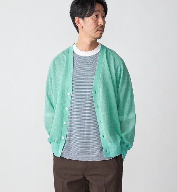 SHIPS「SHIPS: コットン/リネン サマーニット シアー Vカーディガン」|カーディガン|