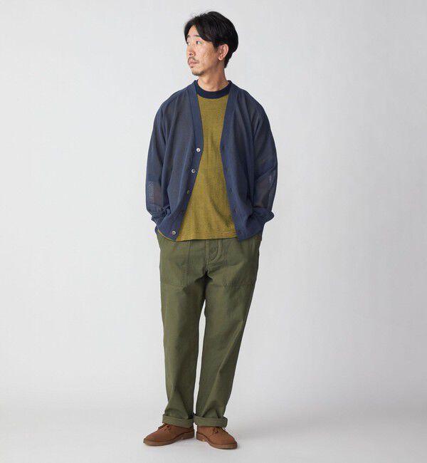 SHIPS「SHIPS: コットン/リネン サマーニット シアー Vカーディガン」|カーディガン|