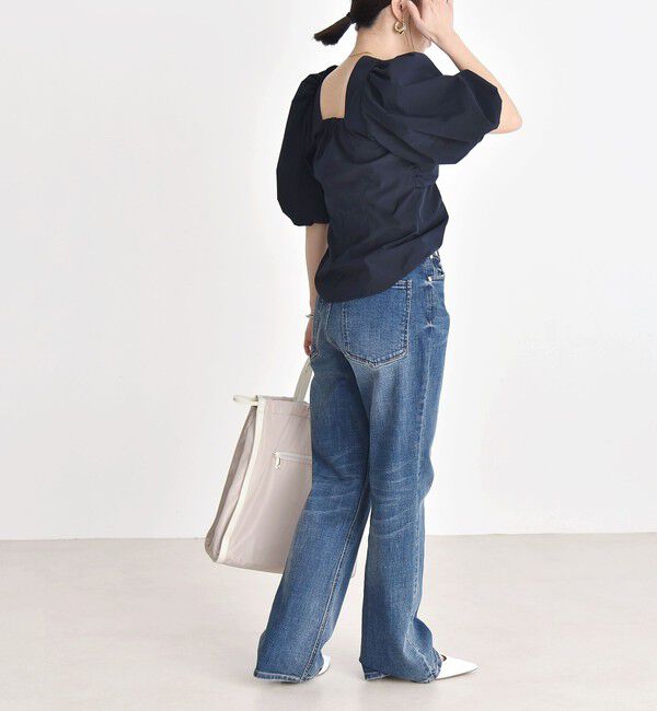 quaranciel「quaranciel:〈洗濯機可能〉タイプライター ツイスト ボリュームスリーブ ブラウス」|シャツ・ブラウス|