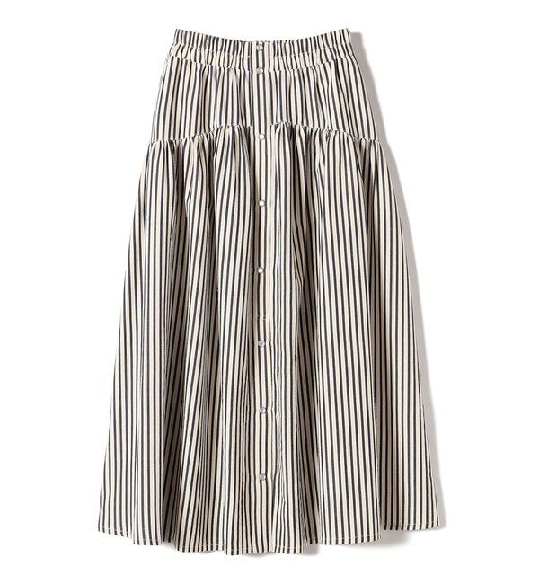 SHIPS Colors 「SHIPS Colors:〈洗濯機可能〉ストライプ ギャザー スカート◇」|フレア|