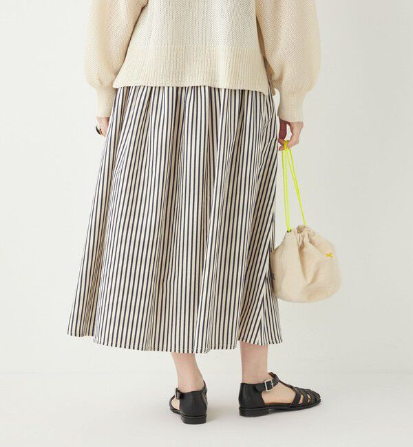 SHIPS Colors 「SHIPS Colors:〈洗濯機可能〉ストライプ ギャザー スカート◇」|フレア|