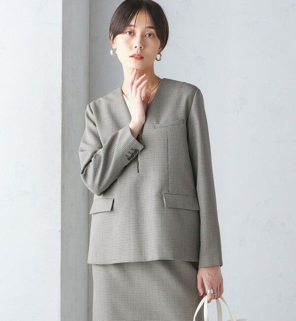 SHIPS for women「ウール混 チェック プルオーバー ジャケット（セットアップ対応）」|その他|