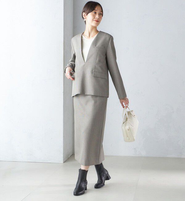 SHIPS for women「ウール混 チェック プルオーバー ジャケット（セットアップ対応）」|その他|