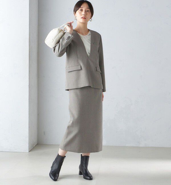 SHIPS for women「ウール混 チェック プルオーバー ジャケット（セットアップ対応）」|その他|