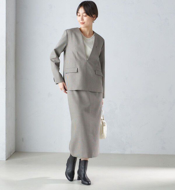 SHIPS for women「ウール混 チェック プルオーバー ジャケット（セットアップ対応）」|その他|