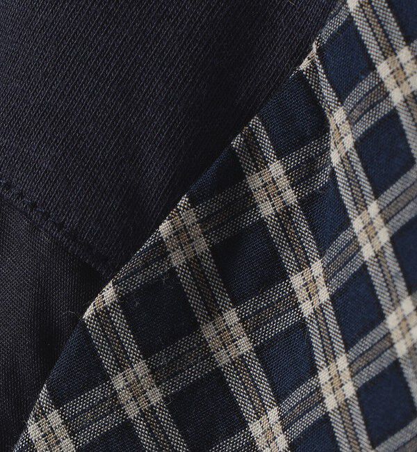 SHIPS KIDS「SHIPS KIDS:140～160cm / チェック 切替 半袖 TEE」|Tシャツ・カットソー|