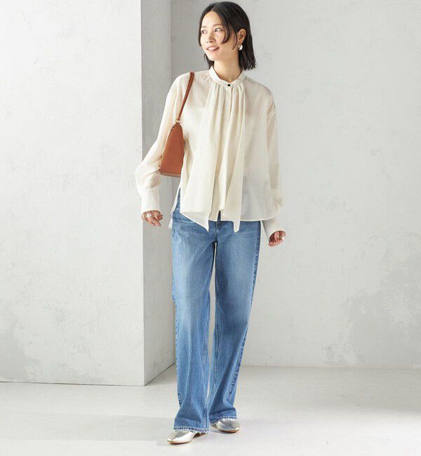 SHIPS for women「〈手洗い可能〉シアー リボン タイ ブラウス」|シャツ・ブラウス|