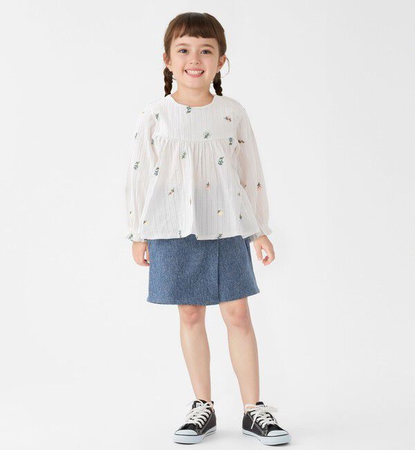 SHIPS Colors 「SHIPS Colors:100～140cm /〈洗濯機可能〉フラワー 刺繍 チュニック」|シャツ・ブラウス|