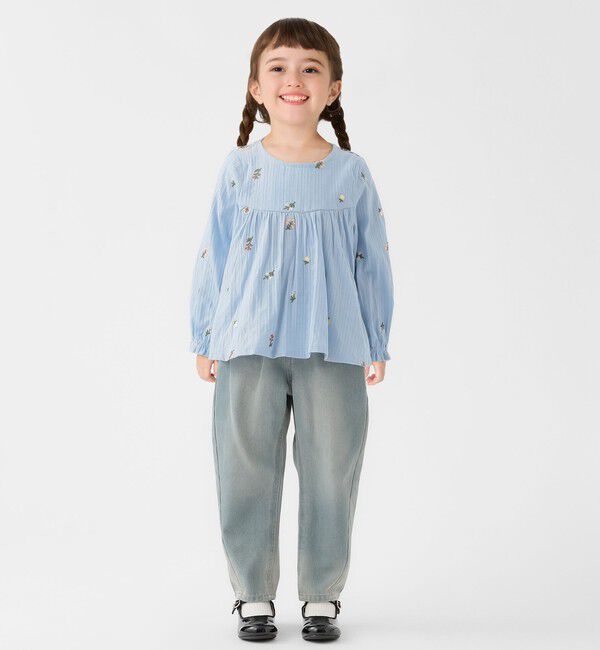 SHIPS Colors 「SHIPS Colors:100～140cm /〈洗濯機可能〉フラワー 刺繍 チュニック」|シャツ・ブラウス|