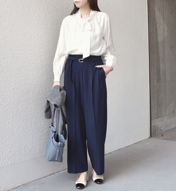 SHIPS Colors 「SHIPS Colors:〈手洗い可能〉シルキー ローン ボウタイ シャツ◇」|シャツ・ブラウス|