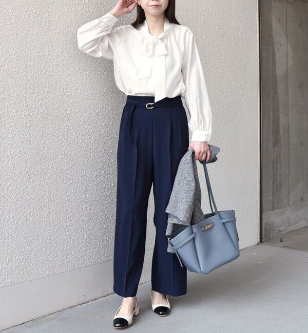 SHIPS Colors 「SHIPS Colors:〈手洗い可能〉シルキー ローン ボウタイ シャツ◇」|シャツ・ブラウス|