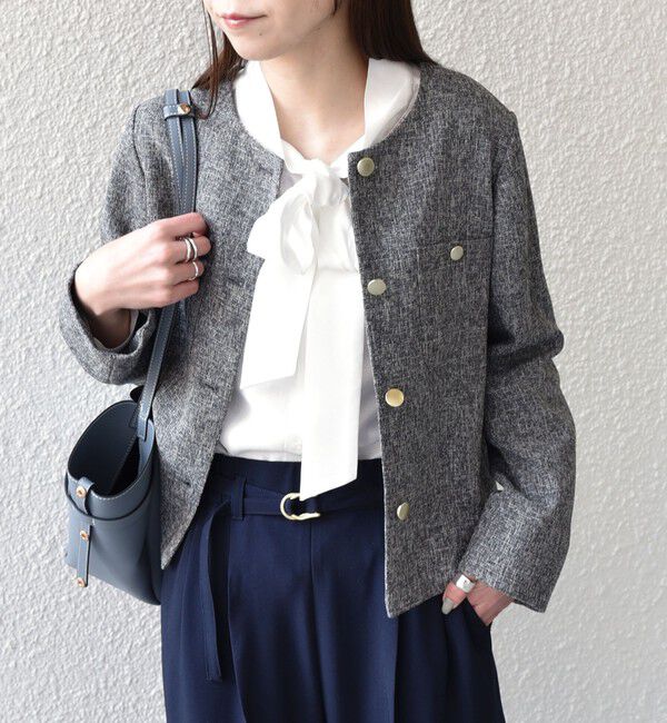 SHIPS Colors 「SHIPS Colors:〈手洗い可能〉シルキー ローン ボウタイ シャツ◇」|シャツ・ブラウス|