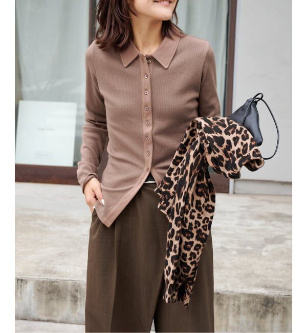 OUTDOOR PRODUCTS Usual Things「エリツキリブカーディガン」|Tシャツ・カットソー|ブラウン