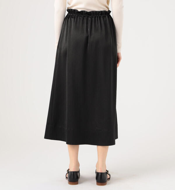 Ballsey「スライミーサテン ギャザーフレアスカート」|フレア|