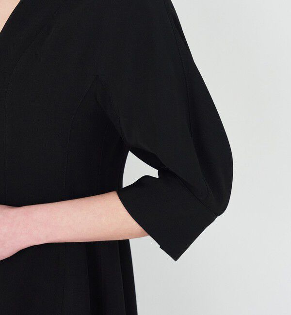 DES PRES「レーヨンキュプラコードチェック キーネックワンピース」|ワンピース|