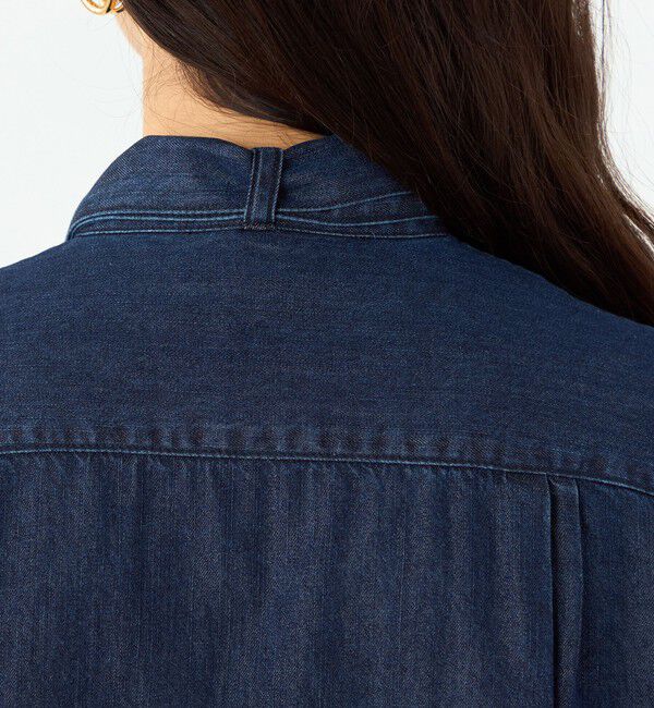 MACPHEE「コットンセルロースデニム ボウタイノースリーブブラウス」|シャツ・ブラウス|
