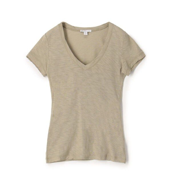 JAMES PERSE「スラブジャージー ＶネックＴシャツ WUA3695」|Tシャツ・カットソー|43 ベージュ