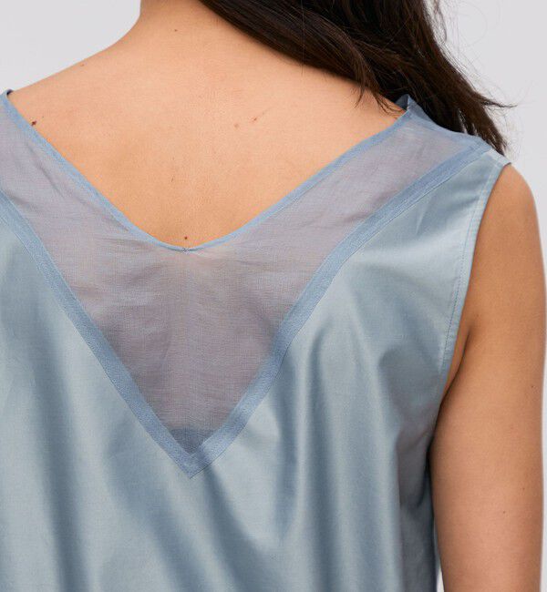 BACCA「コットンバックサテン オーガンジーコンビドレス」|ワンピース|