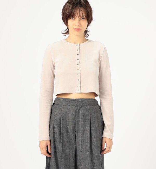 BACCA「ヘビーベロア ショートカーディガン」|カーディガン|