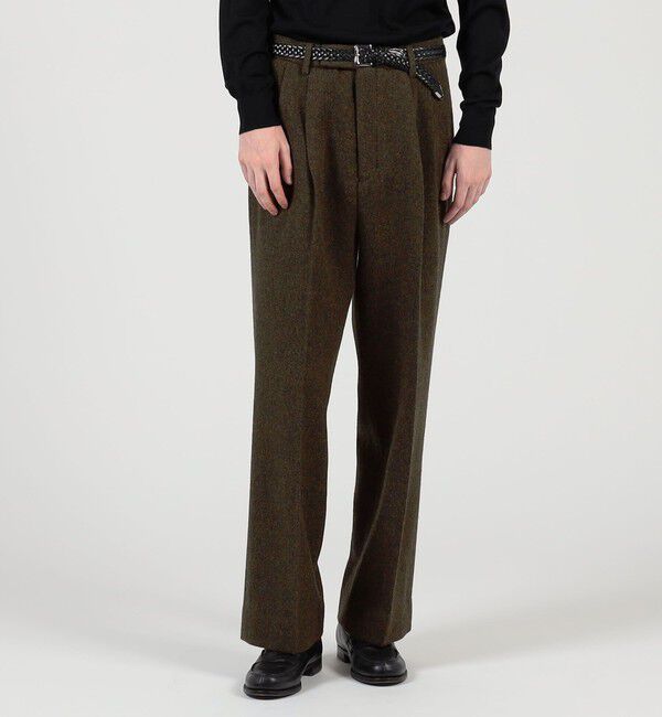 TOMORROWLAND MENS「ウールツイードヘリンボーン 2プリーツワイドストレートバレルパンツ」|その他|