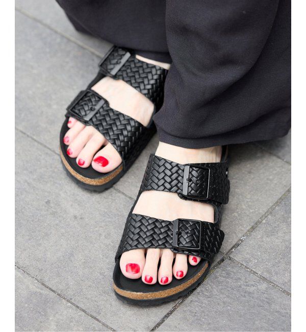 IENA「BIRKENSTOCK/ビルケンシュトック 限定 ARIZONA WOVEN EMBOSS」|サンダル|ブラック