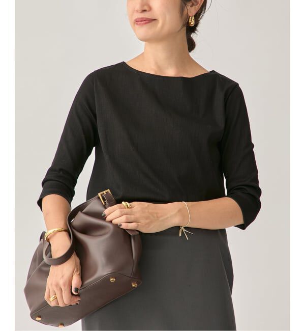 VERMEIL par iena「Ballet neck RIB プルオーバー」|Tシャツ・カットソー|ブラック