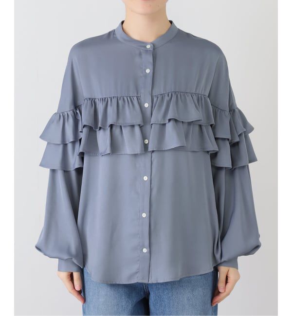SLOBE IENA「ダブルフリルブラウス」|シャツ・ブラウス|ブルー A