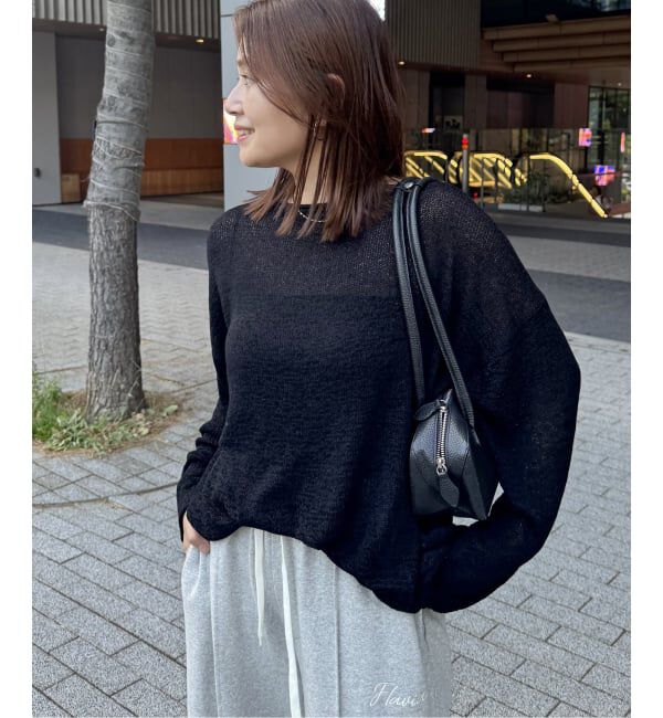 JOURNAL STANDARD「《追加》テープヤーンルーズプルオーバー」|ニット・セーター|ブラック