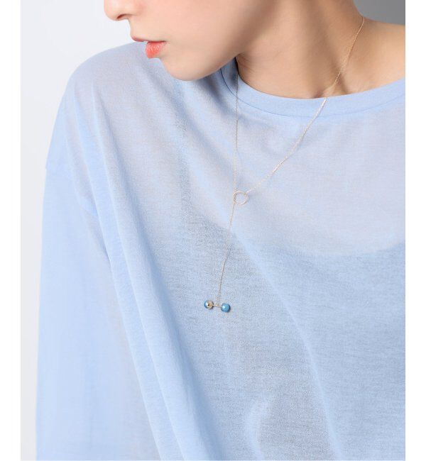 Lilas by Spick&Span「インディゴパール6mmバーモチーフYネックレス K10」|ネックレス|ゴールド