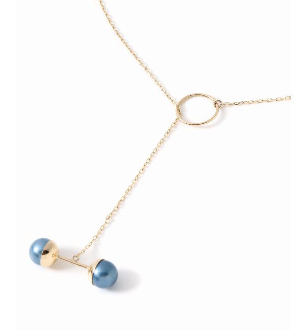 Lilas by Spick&Span「インディゴパール6mmバーモチーフYネックレス K10」|ネックレス|