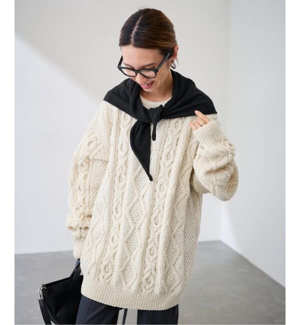 FRAMeWORK「ATHENA DESIGNS HAND ARAN CREW NECK プルオーバー」|ニット・セーター|