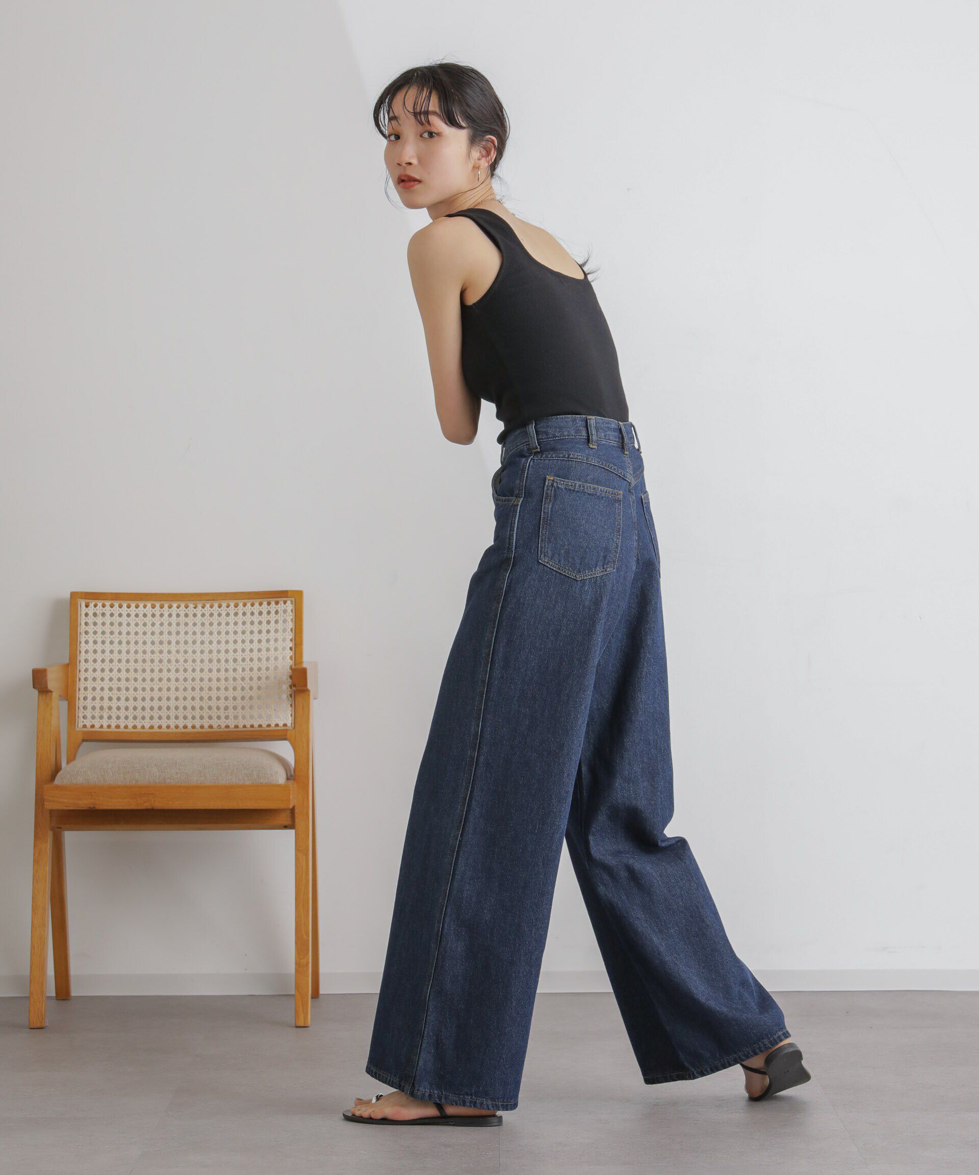 nano･universe「抗菌防臭リブスクエアタンク」|タンクトップ|