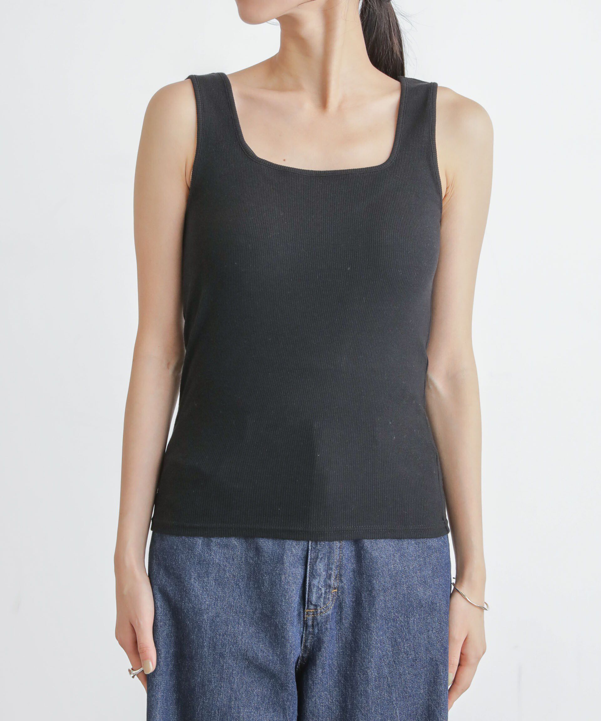 nano･universe「抗菌防臭リブスクエアタンク」|タンクトップ|