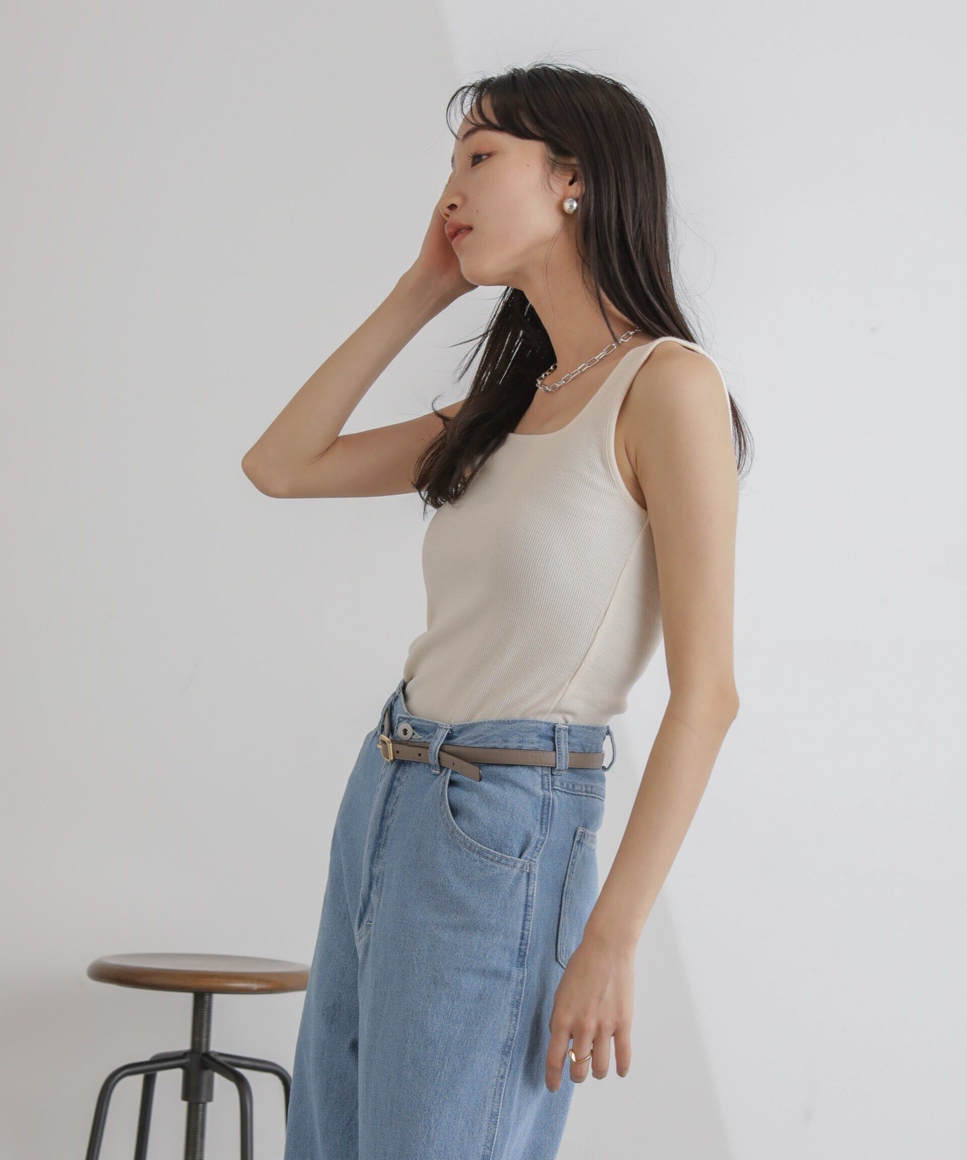 nano･universe「抗菌防臭リブスクエアタンク」|タンクトップ|