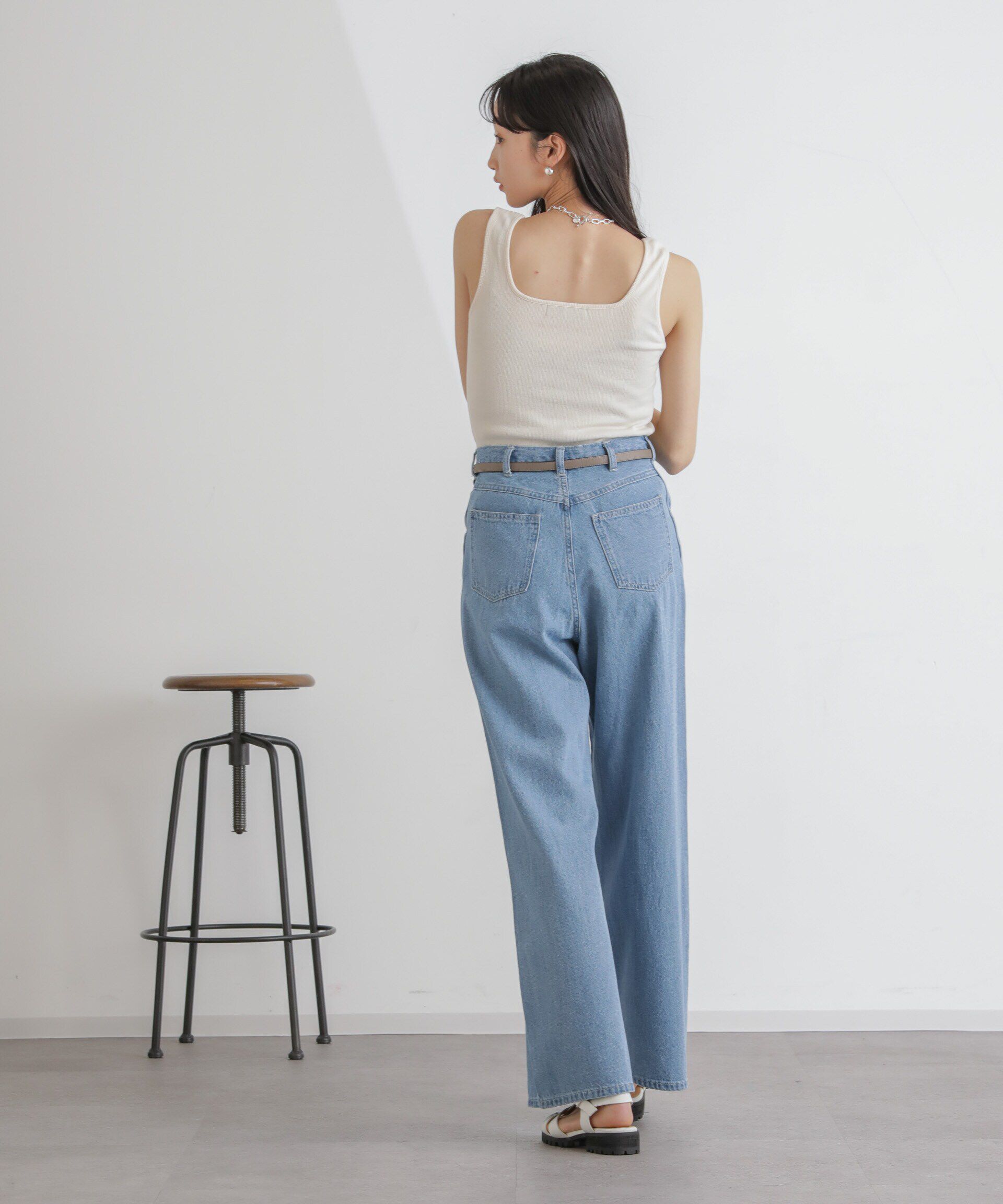 nano･universe「抗菌防臭リブスクエアタンク」|タンクトップ|