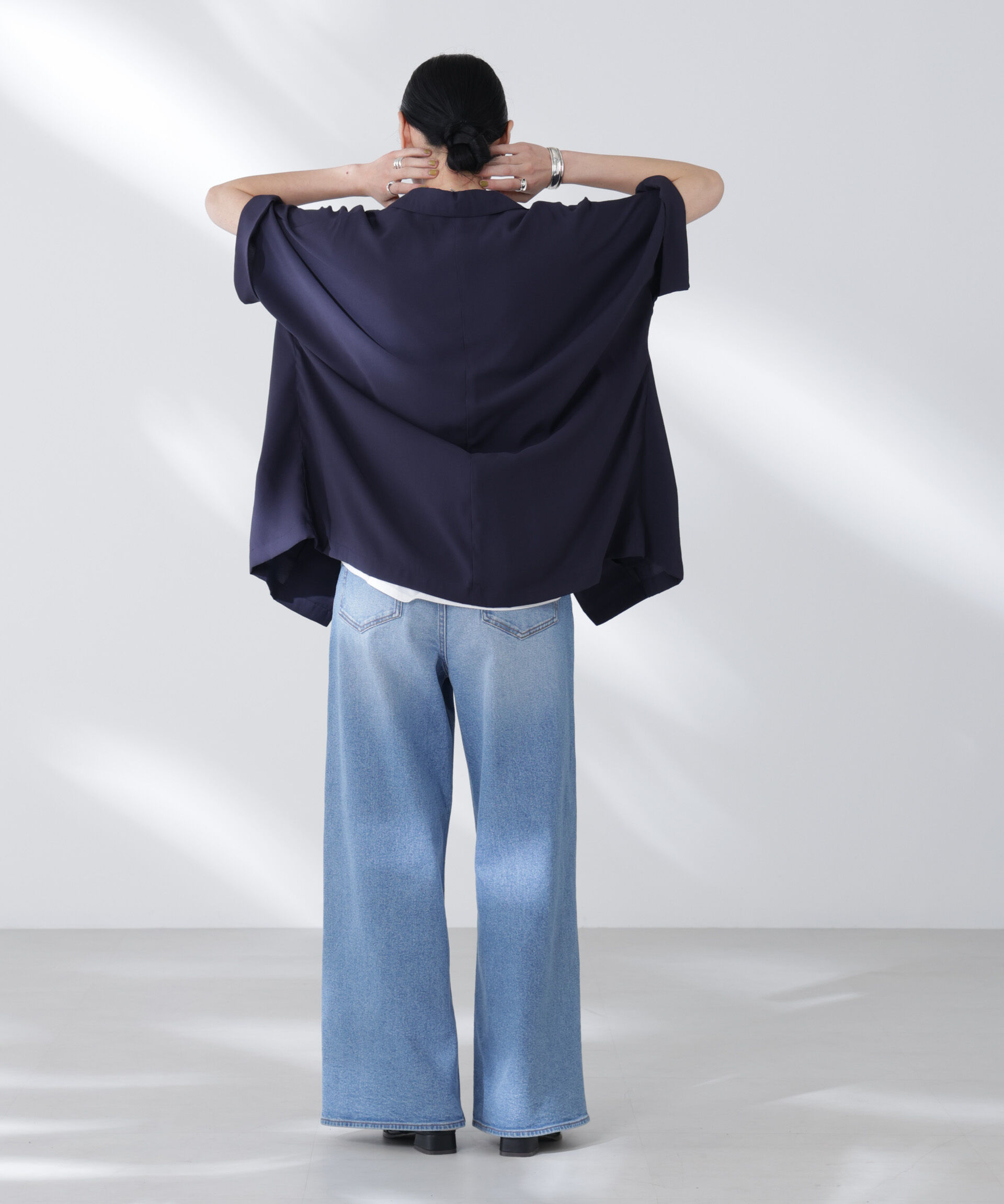 nano･universe「ハーフスリーブラフジャケット」|テーラードジャケット|