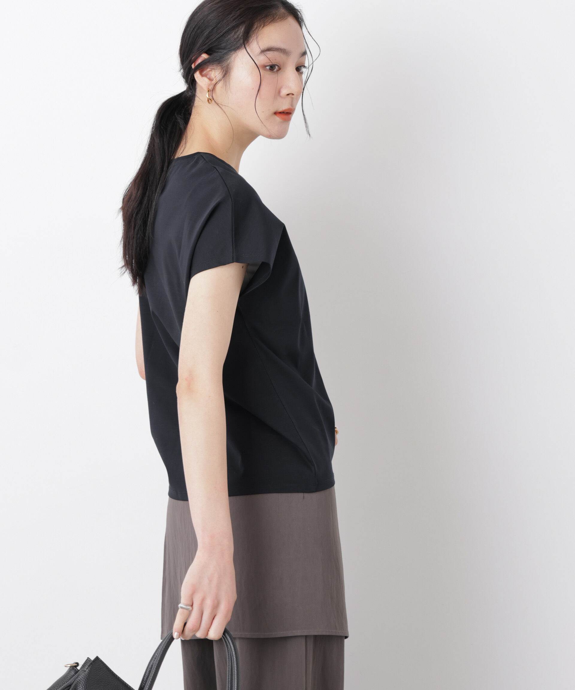 nano･universe「DressT/シルケットスムースVネックソフトドルマンTシャツ」|Tシャツ・カットソー|