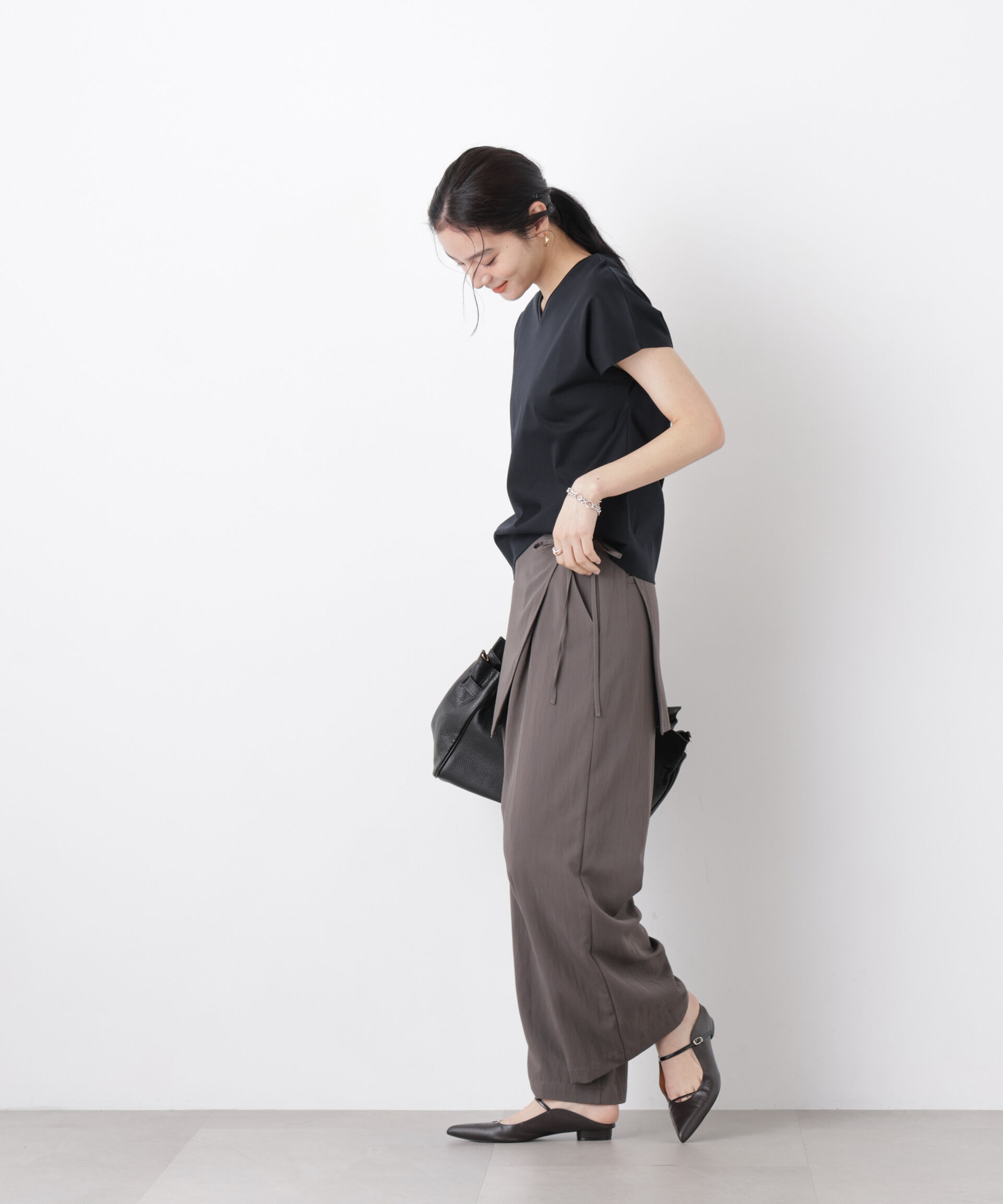 nano･universe「DressT/シルケットスムースVネックソフトドルマンTシャツ」|Tシャツ・カットソー|