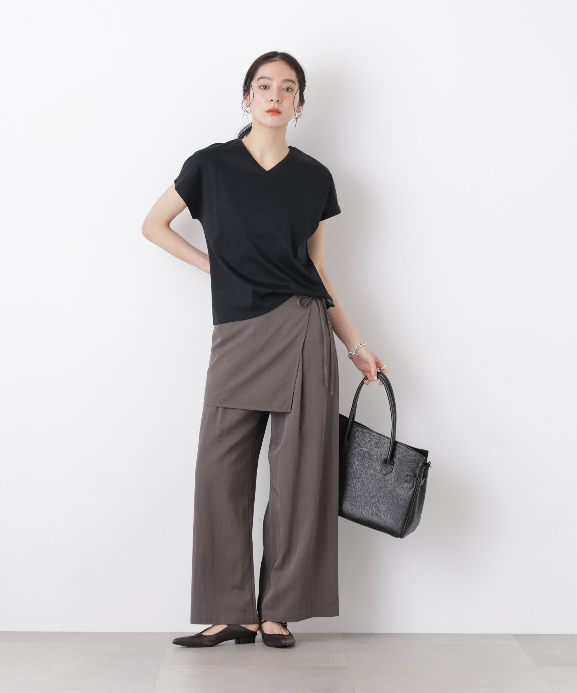 nano･universe「DressT/シルケットスムースVネックソフトドルマンTシャツ」|Tシャツ・カットソー|