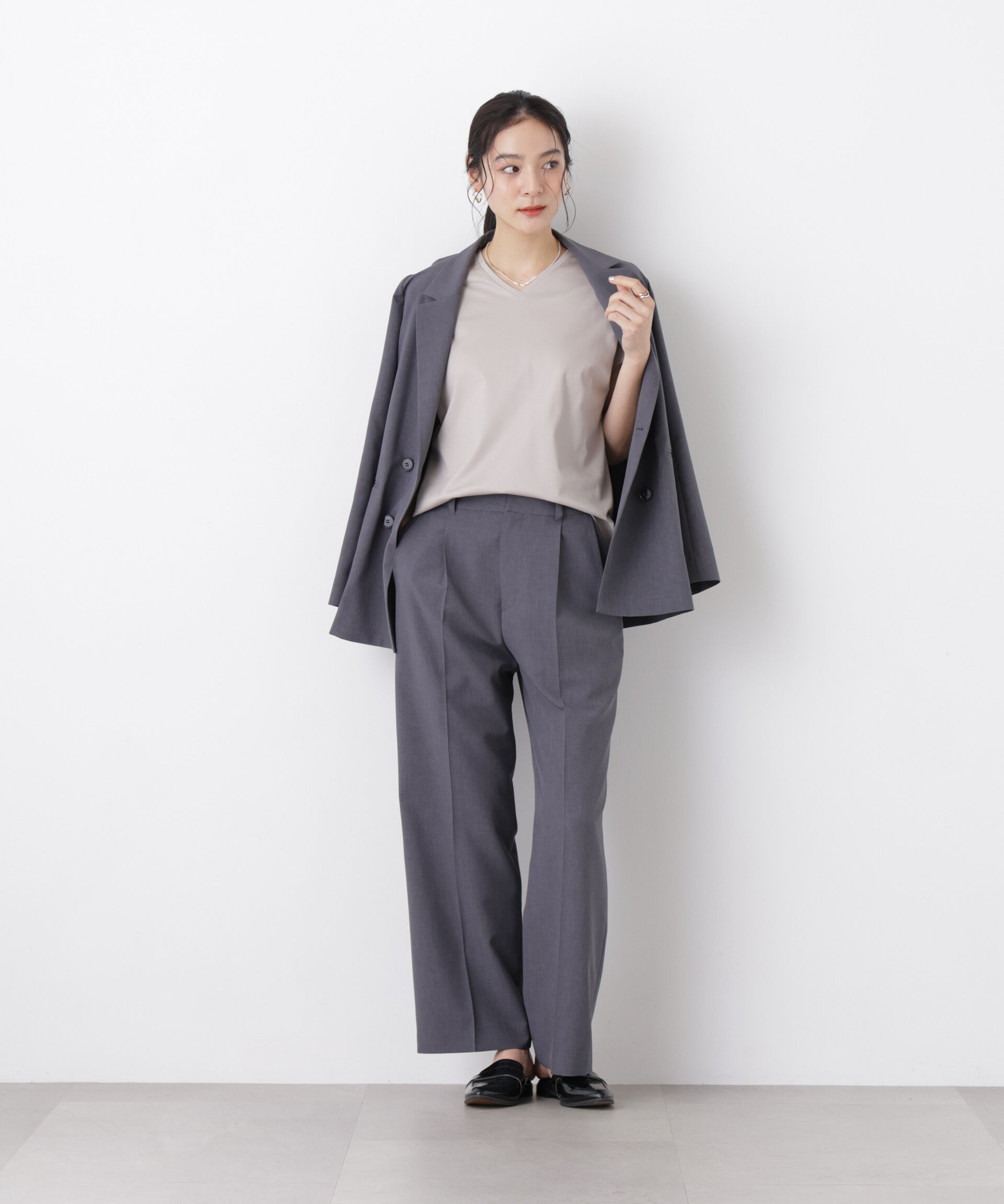 nano･universe「DressT/シルケットスムースVネックソフトドルマンTシャツ」|Tシャツ・カットソー|