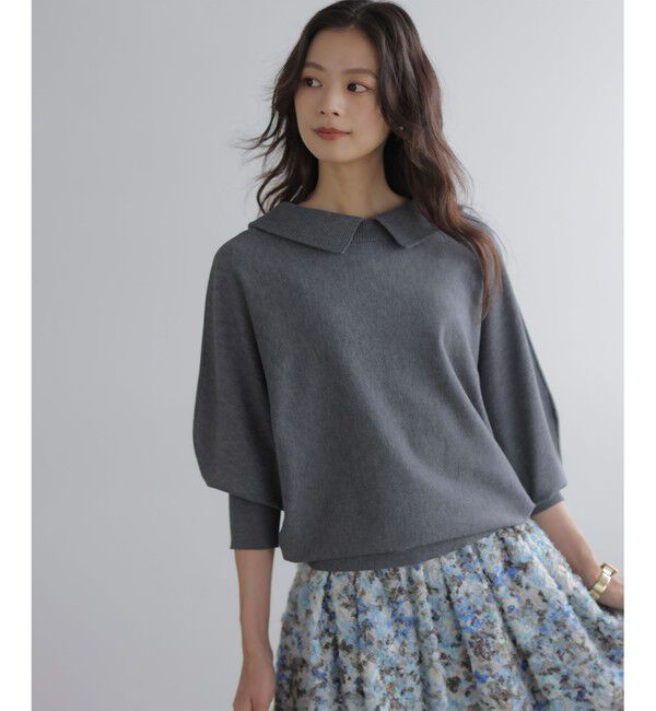 組曲「【加藤ローサさん着用・新色追加・前後着用可】スムースストレッチロールネック ニット」|ニット・セーター|グレー系