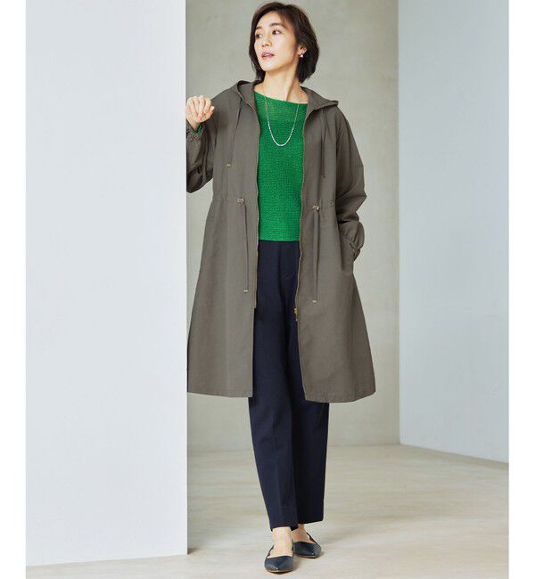 自由区「【撥水加工・UVケア・洗える】ライトグログランフーデッド コート」|ミリタリー・モッズコート|