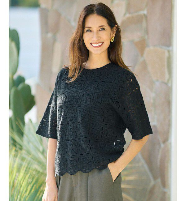 自由区「エンブロイダリー ニット」|ニット・セーター|ブラック