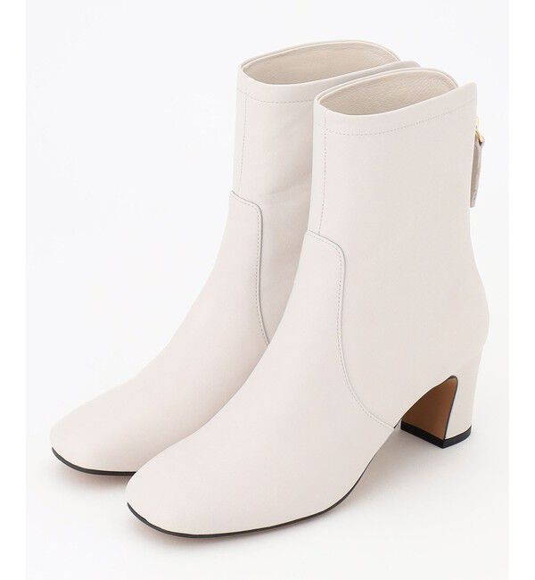 23区「【杏さん着用】ショート ヒール ブーツ」|ショートブーツ|アイボリー系